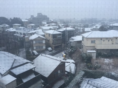 横浜初の積雪