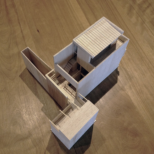 鶴橋の狭小住宅の模型