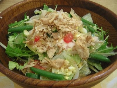 蒸し鶏と野菜の鰹風味の和風サラダ(バケット)(2010/06/25)