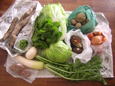 実家から 野菜いろいろ届きました(2010/11/13)
