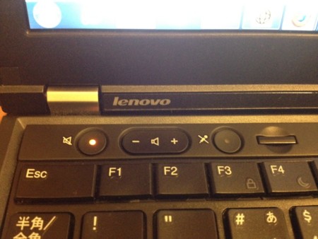 Lenovo ThinkPad X230 スピーカー消音ボタン