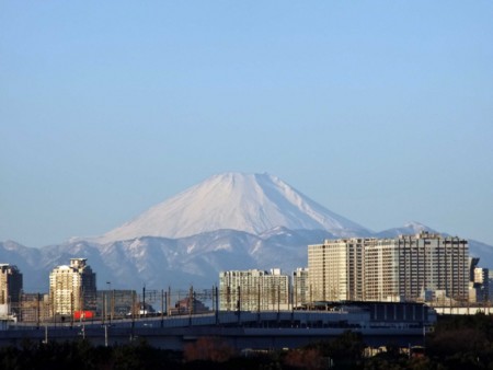 富士山と建物