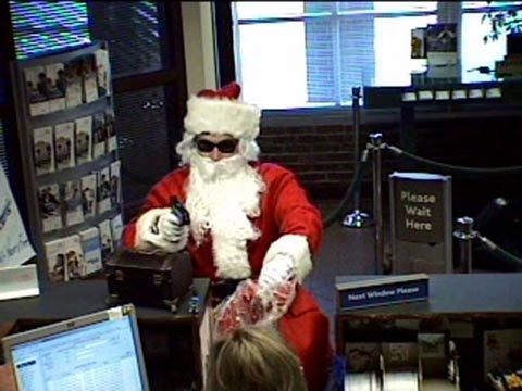 サンタクロースが銀行強盗