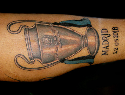 Inter's Marco Materazzi Has Champions League Trophy Tattooed On His Calf