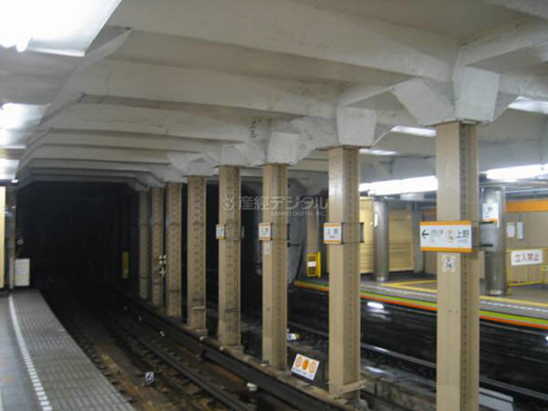 銀座線 上野駅の 鉄鋼框（かまち）構造 （東京メトロ 提供）