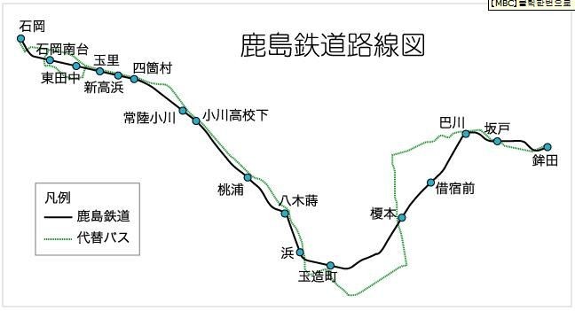 旧鹿島鉄道路線図 （ウィキペディアより）