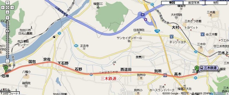 三木鉄道 路線図 （近）