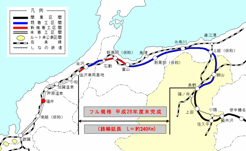 北陸新幹線 路線図 （長野県 ホームページより）