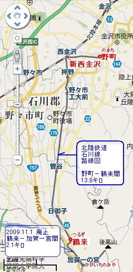 北陸鉄道 石川線 路線図