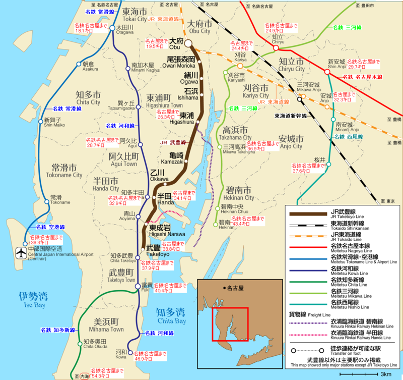 JR東海 武豊線 周辺 路線図 （ウィキペディア）
