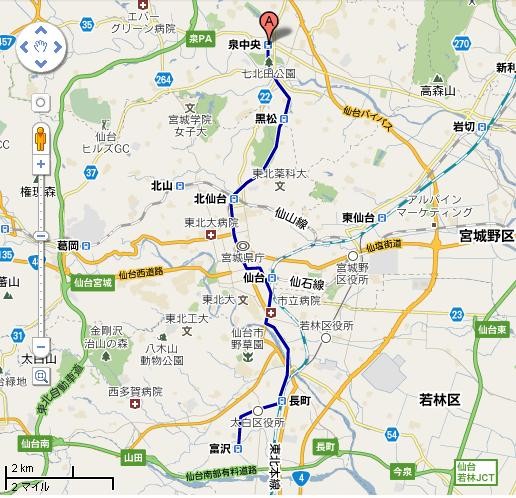 仙台市営地下鉄 南北線 路線図 516 × 498