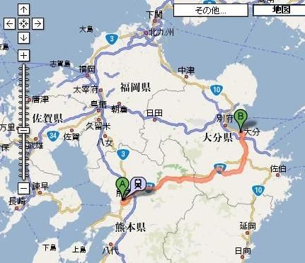 九州横断特急 路線図