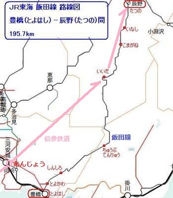 まぼろしの 信参鉄道 路線図