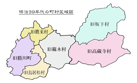 春日井市域の1906年代の町村区域図