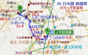 JR 日光線 路線図 （あきひこ）