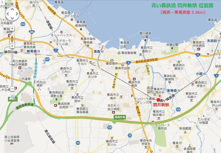 青い森鉄道 筒井新駅 位置図 （あきひこ）