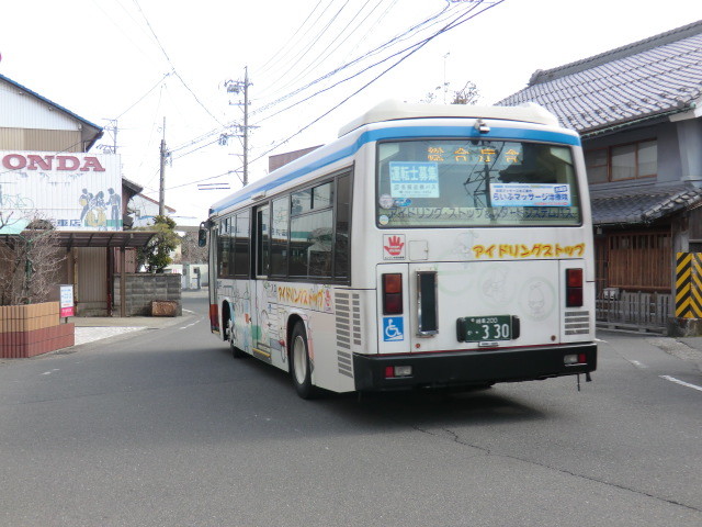 130225 美濃赤坂 (32) 13:22 赤坂宿 中山道を いく バス