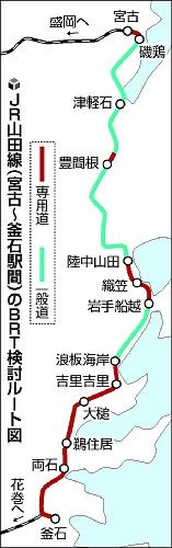 山田線 バス 専用道 方式 運行図 （よみうり）