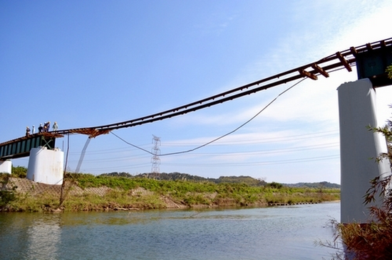 2013年 台風 18号で 流失した 信楽高原鉄道 杣川 橋りょう （あさひ）