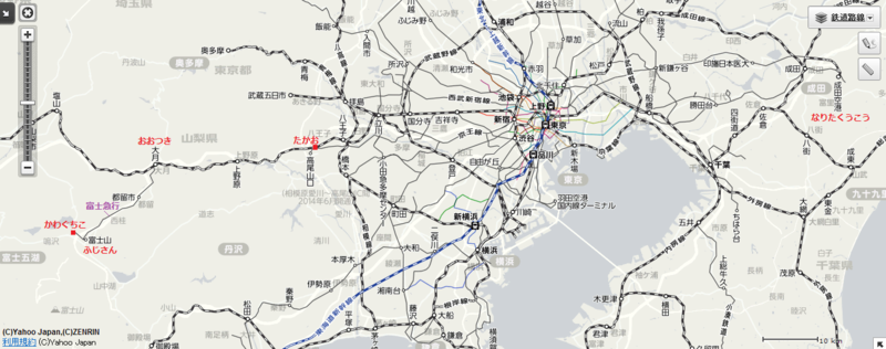 成田空港－河口湖間路線図 （あきひこ）