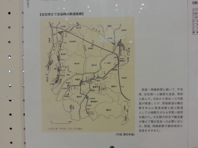吉田港まで全通時の鉄道路線