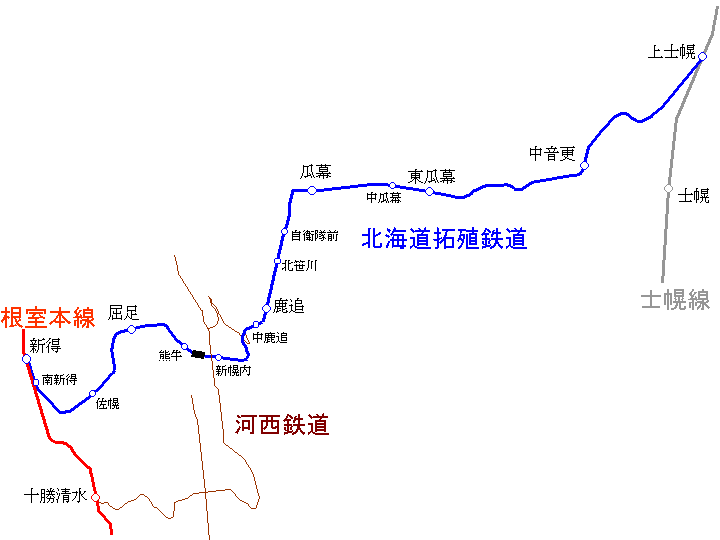 北海道拓殖鉄道路線図