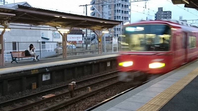 2016.10.31 東岡崎からのかえり (9) 矢作橋 - あがり通過電車