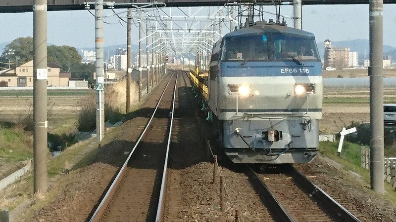 2017.3.23 東海道線 (14) 豊橋いき快速 - 西岡崎－岡崎間（貨物列車） 800-450