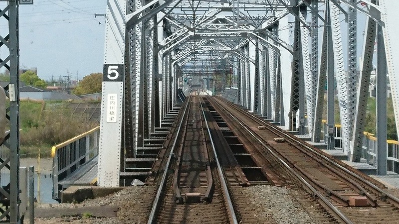 2017.4.25 近鉄 (10) 松阪いき急行 - 庄内川鉄橋 800-450