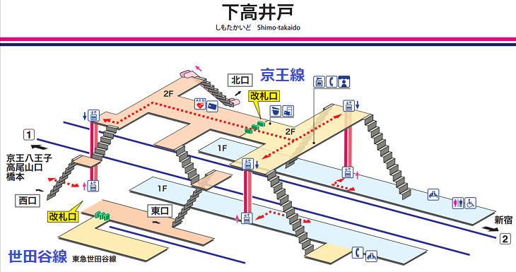 下高井戸駅の構内図 730-385