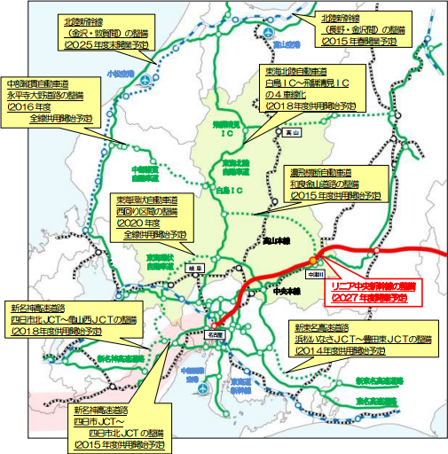 交通網の状況（岐阜県リニア中央新幹線活用戦略研究会） 505-512