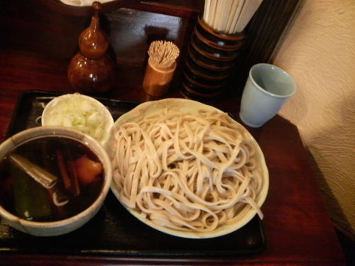 鳥つけそば(750円)太麺(田舎風)