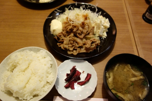 豚生姜焼定食(600円)