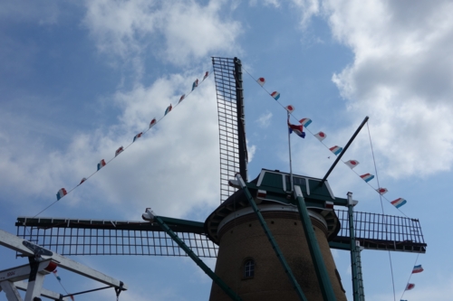 オランダ風車下