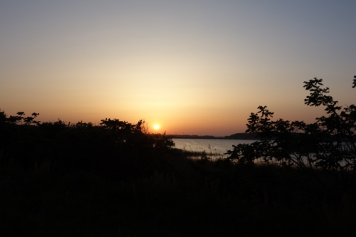 印旛沼の夕陽