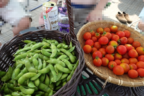 枝豆と自家製トマト