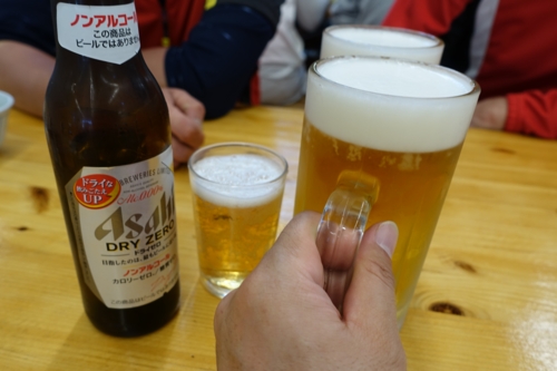 生ビール(540円)とノンアル
