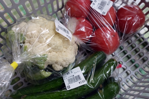 直売所で購入した野菜