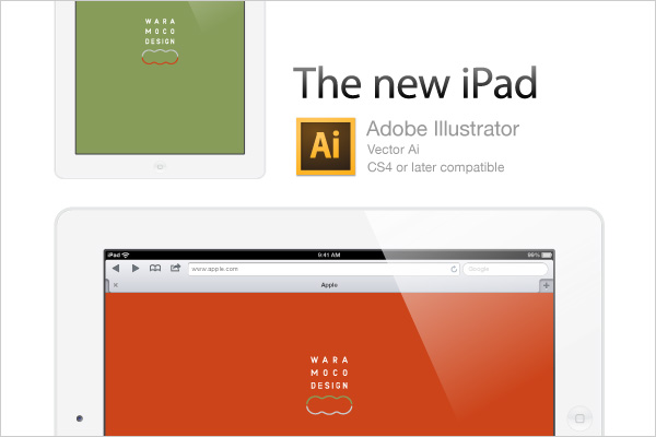 The new iPad イラストレーター（ai）形式テンプレート Illustrator Vector ai