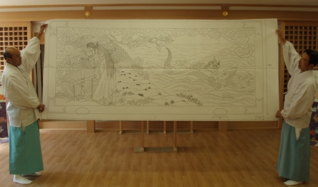 西野神社祭神由緒彫刻額　原寸大図案