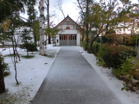平成27年　西野神社での初雪