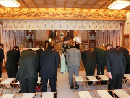 西野神社への正式参拝（鹿島神宮氏子青年会かなめ会）