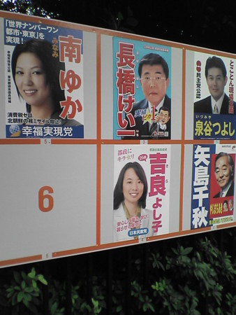 東京都議会議員選挙候補者ポスター
