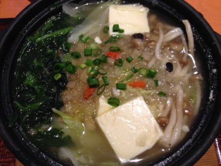 8種野菜と豆腐の生姜スープご飯