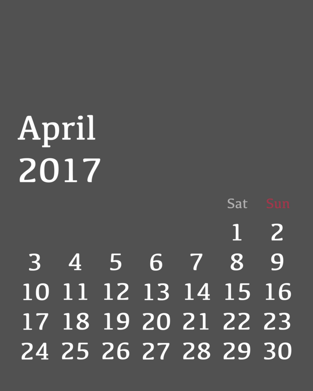 Apple Watch 壁紙17年4月カレンダー Tokinohako