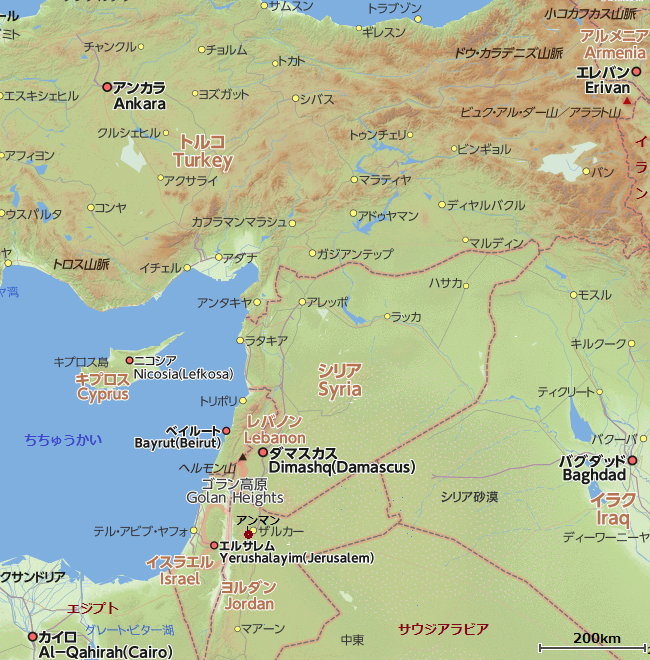 シリアの 地図 （2013.12.17 作成）