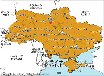 ウクライナの地図（世界料理マップ） 400-292