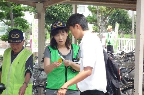 2014.7.18 明祥中 - 自転車安全利用キャンペーン (5)