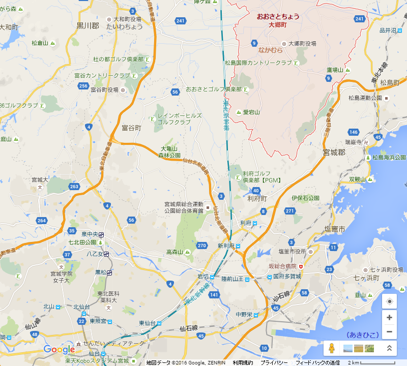 宮城県大郷町の地図（あきひこ）