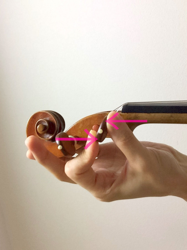 ペグで調弦する方法2 東京･中野･練馬･江古田ヴァイオリン･ヴィオラ・音楽教室